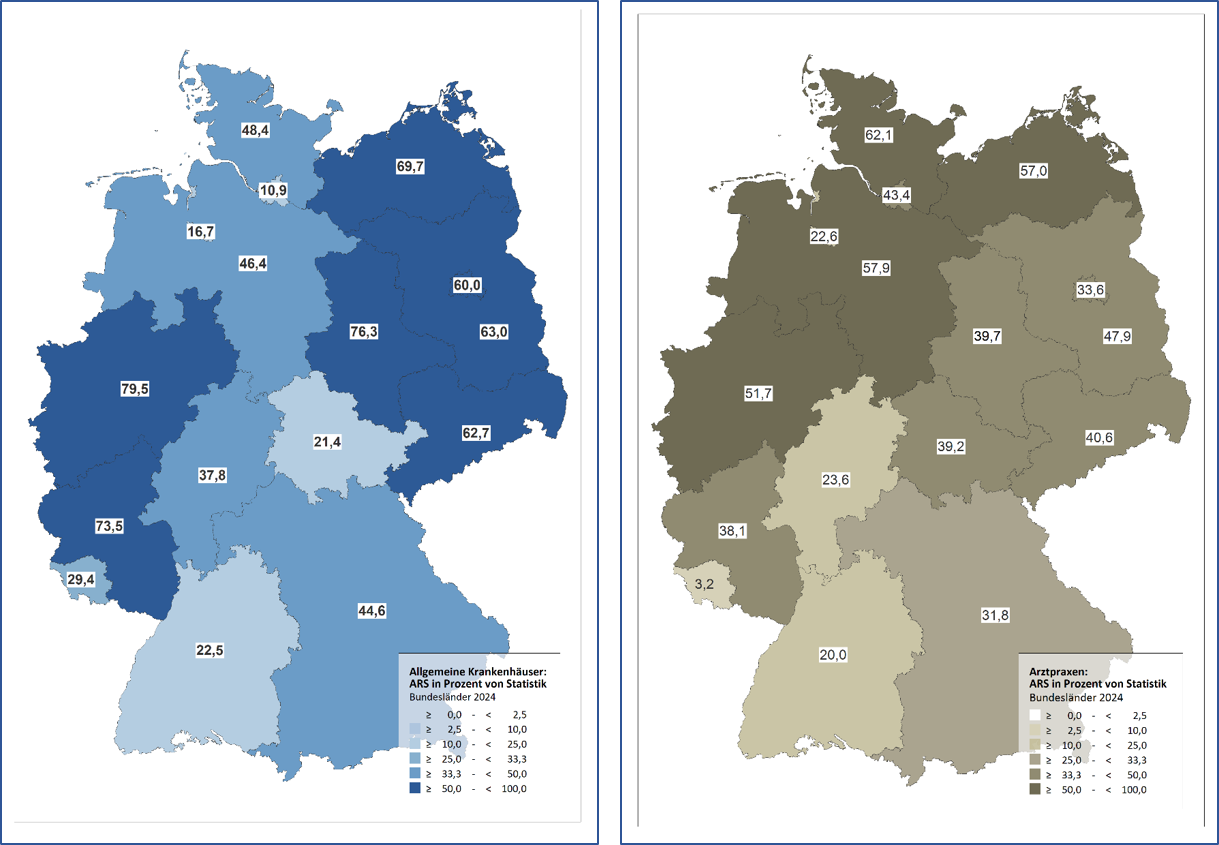 Abdeckung stationäre / ambulante Versorgung nach Bundesländern in ARS Abdeckung stationäre / ambulante Versorgung nach Bundesländern in ARS